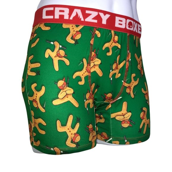 NWT Crazy Boxer 2 Pack Funny Gingerbread Ninja Christmas Holiday Underwear XL - Picture 3 of 10